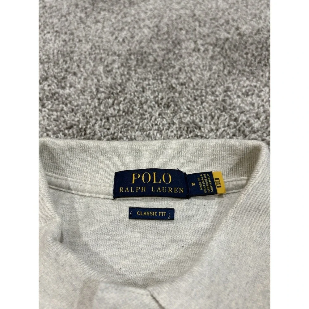 Polo Ralph Lauren Mens Medium Light Gray  Short Sleeve Polo Classic Fit